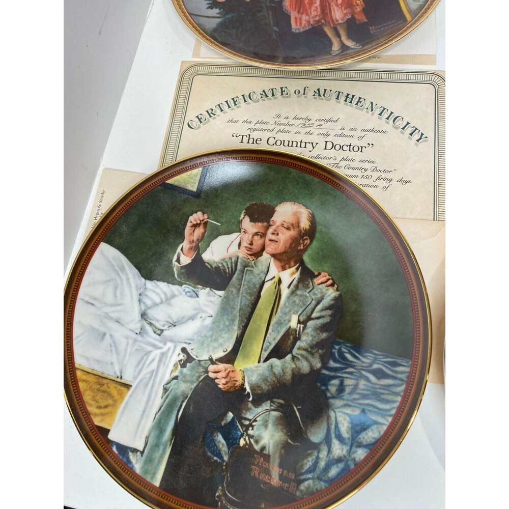 Vintage Set of 6 Norman Rockwell 9 inch Decorative Plates First Issue Vintage - Picture 10 of 12